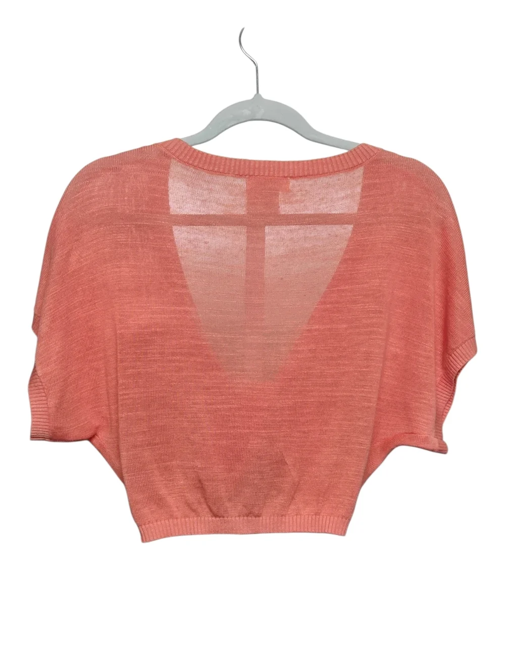 L*Space Riley Linen-blend Twist Front Crop Top Sz Medium Soft Coral Like New